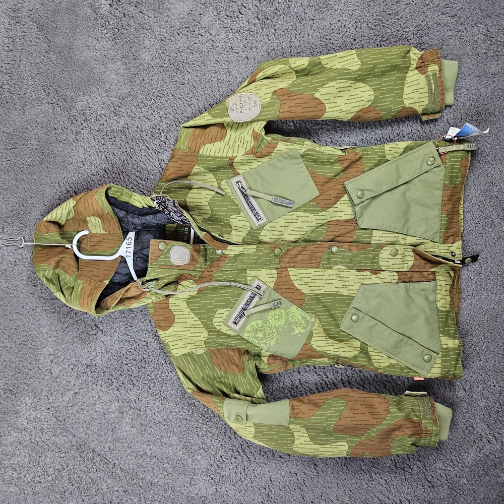 Grenade Fatigue Project Jacket Mens XS‎ Camouflage Hooded Zip Up Streetwear